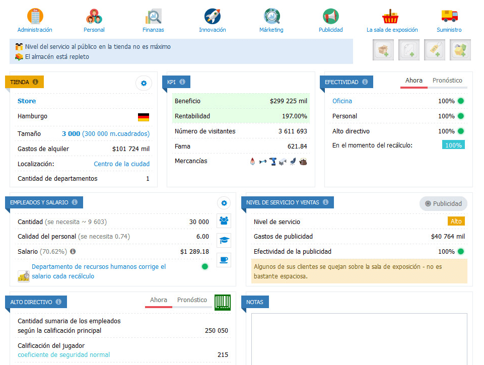 Pantallazos del juego Virtonomics